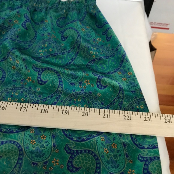 CACIQUE LINGERIE Satin Paisley Pajamas Green 2 Piece Sleep Set Womens Size Large - Picture 16 of 16